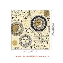 1pc Elegant Sun And Moon Mandala Tarot Cloth - Vibrant Starry Altar Decor, Made Of Polyester Fabric, Ideal For Divination, Pendulum Boards, Witchcraft - Suitable For Halloween, Christmas And More Uses, Tablecloth, Ritual Cloth, Gift