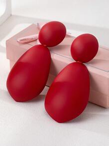 Set de 2 pares de aretes con forma de lágrima con estilo exagerado de pintura roja que gotea, al estilo europeo y americano, adecuado para celebraciones y fiestas de las mujeres