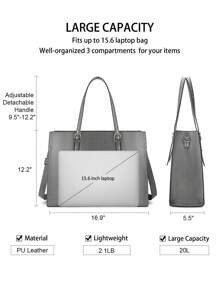 NEWHEY 女士笔记本电脑包 15.6 英寸笔记本电脑手提包皮革高档电脑公文包工作防水手提包专业单肩包女士商务办公包大容量 - 彩色 - 查看 6