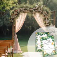 10pcs Forest Animal Pattern Party Invitation Cards, Party Decoration Supplies, Invitations And Cards Suitable For Birthday Party, Family Gathering, Baby Shower