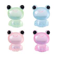 100 件迷你树脂夜光小鸭子，小型微型小雕像鸭子，DIY 水族馆、花园景观、玩具屋装饰品 - 夜光青蛙混發 - 查看 5