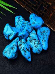 1pc Optimized Artificial Turquoise Chunk Blue Turquoise Rough Stone Decor, DIY Accessories For Home, Fish Tank, Flower Pot - Synthetic Blue Turquoise 3-5CM - View 8