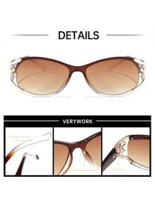 Verywork 1 件复古优雅的 Ins 风格品牌设计女士时尚眼镜，适合驾驶、购物、钓鱼、露营、夏季度假服装、夏季时尚配饰、海滩度假、户外、旅行太阳镜、寺庙装饰、街头 Y2k 风格超大包裹式镜框，适合音乐节、学院风、返校