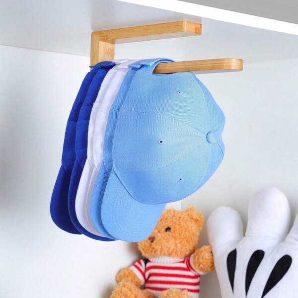 1pc Hat Racks For Baseball Caps, Stainless Steel Hat Organizer For Baseball Cap, Hat Holder Storage Organizer, Hat Hanger Strong Adhesive/Wall Drilled For Door, Bedroom, Closet,Self Adhesive Bamboo Towel Rack