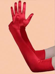 Gants de soleil élastiques en spandex, nouvelles manches de bras longues en satin couleur unie pour les mariages d'été