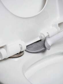 浴室马桶刷及支架套装，灵活方便的马桶刷头，硅胶刷毛，壁挂式设计，小巧紧凑，方便收纳整理。硅胶马桶刷不会损坏马桶，壁挂式马桶刷采用防滚、防滴设计，适用于房车旅行拖车和露营车，由房车爱好者为房车爱好者打造。