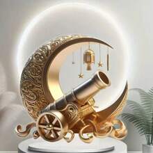 1 Stuk 2D Acryl Bureaublad Ornament In De Vorm Van Een Halve Maan En Kanonnen. Het Is Een Decoratie Voor Eid Al-Fitr, Geschikt Voor Islamitische Festivals En Ramadan Decoraties. Het Is Geschikt Voor Gebruik Als Huisdecoratie En Kamerdecoratie. Het Kan Ook Geplaatst Worden In Scenario's Zoals Kantoren, Restaurants En Cafés Als Bureaublad Kunstdecoratie. Het Is Een Passend Feestelijk Geschenk Voor Familie En Vrienden.