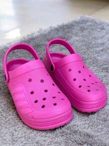 Basic Clog Style Clog Sandals. Women's Strap Sandals - Hot Pink - View 2