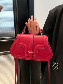 Bolso de estilo universitario, estilo minimalista, para llevar a mano o al hombro, versátil y portátil, útil y llamativo, con bloqueo de color y de estilo universitario