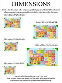 1 件可爱动物和字母图案地毯，家居装饰地毯，耐用、舒适、防尘、易清洁，适用于客厅、卧室