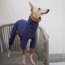 Ropa para perros, ropa de peluche cálida de cuello alto para mascotas, ropa ligeramente elástica para patitas, ropa de base cálida para patitas - Caqui - Ver 2