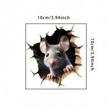 1 pièce de stickers muraux d'animaux de style simple, rongeurs mignons, stickers muraux en PVC convenant pour la chambre, le salon, les escaliers. Accessoires de décoration intérieure intéressants avec motifs d'animaux. Stickers muraux autocollants convenant pour le salon, la chambre, l'entrée et autres scènes. Décoration de salle de bain, tapis de bain, tapis de sol, décoration d'automne, accessoires de salle de bain