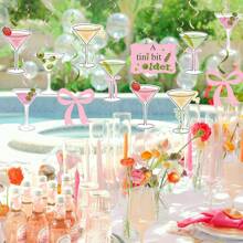 10pcs/Set,Espresso Martini Party Hanging Swirl Decor A Tini Bit Older Birthday Decorations Tini Bar Party Ceiling Streamers For Martini Bow Themed Birthday Bachelorette Bridal Shower Party Supplies