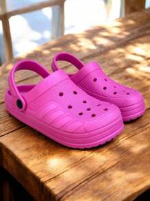 Basic Clog Style Clog Sandals. Women's Strap Sandals - Hot Pink - View 9