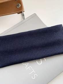 1 件新款针织发带女士时尚宽弹力头带运动瑜伽瑜伽发带柔软洗脸化妆头带女新款固定针织头带运动瑜伽吸汗记录弹力女士单色额韧带新款发带针织弹力运动瑜伽头带 - 彩色 - 查看 14