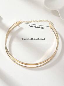 Minimalist Layered Cuff Choker - Yellow Gold - View 3