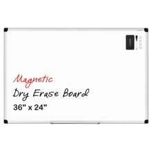 Deli 36x24in Magnetic Whiteboard Dry Erase Board, Silver Aluminium Frame, Wall Mounted White Board With Pen Tray - 24*36 - 查看 3