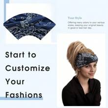 1 pièce/4 pièces Set Bandeau de yoga antidérapant pour femmes avec motif fleur de noix de cajou dans un style bohème, design croisé respirant, essentiel pour le fitness et les sports de vacances