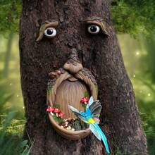 1Set Tree Faces Decor Outdoor - Old Man Tree Hugger Sculpture, Outdoor Tree Hugger Sculpture For Wild Life Bird Feeding & Garden Decoration, Funny Tree Statue Whimsical Yard Art - For Garden Lovers & Nature Enthusiasts - Perfect Gift For Housewarming & Birthday - Nhựa - Xem 4