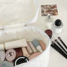1 Pc 3 Colors Large Cute Bowknot Decoration Cosmetic Bag Portable Travel Large Makeup Storage Organizer Bag
