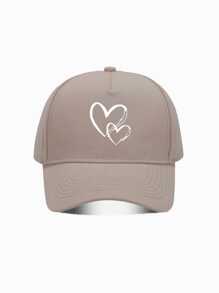 1pc Unisex Heart Washed Baseball Cap, Adjustable Outdoor Sun Hat For Spring, Autumn Travel, Beach, Y2k Style,Fashion Casual Couple Vacation Matching Hat - Multicolor - View 4