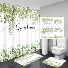 1 szt./4 szt. Kwiatowy wzór roślinny i liściasty wielofunkcyjny zestaw dekoracji łazienkowych, zawiera wodoodporną zasłonę prysznicową z 12 haczykami, matę antypoślizgową, matę podłogową w kształcie litery U, okrągłą pokrywę deski sedesowej, odpowiednią do całej łazienki Kwiaty na Dzień Matki, spersonalizowane prezenty dla mamy, prezenty na ostatnią chwilę, pomysły na Dzień Matki, prezenty na Dzień Matki, ręcznie robione kartki dla mamy, najlepsze prezenty na Dzień Matki poniżej 50 USD