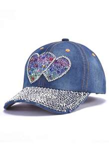 1 件女士水钻装饰棒球帽，Y2K 时尚风格派对帽，四季皆宜 - 貼鑽棒球帽 - 查看 1