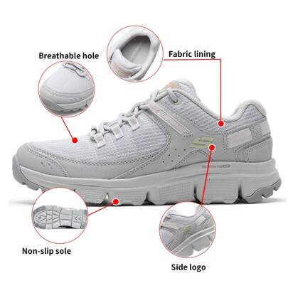 Skechers 女士健身鞋，舒适适合日常通勤和轻度户外活动，轻便低帮跑步训练鞋，舒适耐穿的户外休闲鞋 180271-LTGY