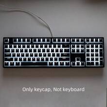 Bokawz PBT 键帽，双布丁 Doubleshot 半透明键帽，OEM 高度，适合 6.25U 空格键，61/87/98/100/104 键（仅键帽） - Only keycap, Not keyboard - 查看 9