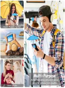 1 Piccolo ombrellino con supporto per telefono universale regolabile a ventosa a forma di porcellino, ripara dalla luce, per uso esterno anti-abbagliamento, realizzato in fibra di poliestere, anti-pioggia e anti-sole, con pellicola protettiva per lo schermo