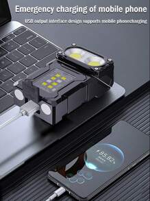 1/2/4PCS High Brightness Dual Light Source LED Flashlight, Multifunctional Mini Keychain Light, 6 Lighting Modes, Adjustable Lighting Angle, USB Rechargeable, With Stainless Steel Side Clip, Very Suitable For Outdoor Exploration, Camping, Emergency Situations, Daily Household Use, Hiking And Fishing,1200mah