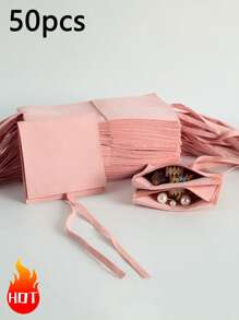 1/10/50pcs Super Fine Fiber Jewelry Pouches, Jewelry Packaging Bags, Jewelry Gift Bags, Wedding Birthday Party Candy Bags, Earrings Bracelet Necklace Compact Storage Bags, Party Holiday Gift Wrapping Bags - Microfiber Full Cover - View 43