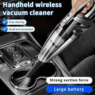 便捷吸尘器，家用车用无线手持吸尘器，车载无线吸尘器，大容量集尘杯，吸力强劲，便携式手持电动吸尘器，无线家用清洁吸尘器，USB充电迷你清洁吸尘器，适用于汽车、家庭、办公室等缝隙工具。