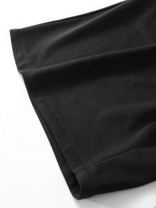 2pcs/Set Men Letter Print T-Shirt And Drawstring Waist Shorts Set