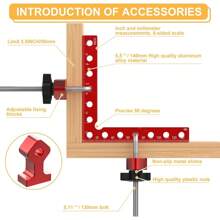 Corner Clamp For Woodworking, 90 Degree Clamp, Corner Clamp, Right Angle Clamp Woodworking Tools 4 Pack 5.5"*5.5" Aluminum Positioning, Wood Working Tools And Equipment, Wood Clamps - 紅色 - 查看 5