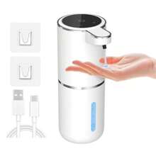 Nuevo dispensador de jabón líquido automático con sensor, lavado de manos líquido transfronterizo, dispensador de jabón de manos con espuma eléctrico montado en la pared, Serie P11, diseño de botella de onda elegante, tiempo de dispensación de espuma/líquido ajustable de 0.3/0.8/1.5/2.0 segundos, detección rápida de 0.25 segundos. - Serie P11 - Ver 25