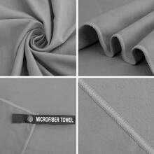 1 pezzo Asciugamano da campeggio monocromatico, asciugamano da viaggio in microfibra super assorbente e ad asciugatura rapida, asciugamano da spiaggia ultra morbido e compatto ad asciugatura veloce, adatto per nuoto, spiaggia, fitness, escursionismo, yoga, viaggi, zaini sportivi, con custodia con cerniera, accessori da spiaggia, galleggiante da piscina