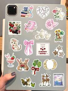 50 张 Y2K 女孩美学贴纸、可爱粉色女孩贴纸、青少年防水乙烯基贴纸、笔记本电脑贴纸包、水瓶、电脑、手机、汽车贴纸和贴花 - 彩色 - 查看 1