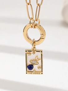 1 pièce Collier bohème d'été avec perles, pendentif carte de tarot, collier avec perles de graines, étoile de mer en raphia pour voyage et plage. Bijoux bohèmes pour femmes