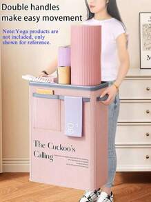 1pc瑜伽垫收纳篮健身器材运动器材储物篮家用缝合泡沫轴收纳架可拆卸方便轻便 - 彩色 - 查看 3