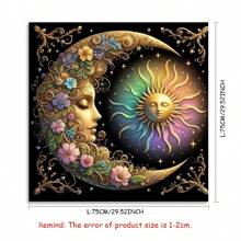 1pc Elegant Sun And Moon Mandala Tarot Cloth - Vibrant Starry Altar Decor, Made Of Polyester Fabric, Ideal For Divination, Pendulum Boards, Witchcraft - Suitable For Halloween, Christmas And More Uses, Tablecloth, Ritual Cloth, Gift