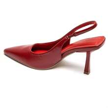 Mid-Heel Slingback Pumps - Red - View 3