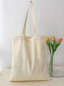 10件/5件/1件简约多用途手提袋、帆布袋、购物袋、书包、圣诞礼品袋、新娘婚礼、伴娘手提包、小化妆包、可重复使用的可爱帆布包、手提袋、大容量购物袋、帆布包、单肩包、斜挎包