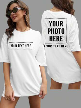 חולצות טי מותאמות אישית לנשים בגזרה רחבה, התאימו אישית עם טקסט/תמונה, שם/טקסט/ברכות, מותאם אישית לימי הולדת/יום האהבה/ימי נישואין/חג המולד, העלו תמונות/תמונות של חברים/משפחה/נוף. חולצות שחורות, חולצות טי קצרות לנשים בגזרה רחבה, מתנות לחג, בגדי קיץ, תחפושות לחג המולד, בגדי נשים אביב, חולצות נשים, מתנות לחברות הכי טובות, מתנות ליום נישואין, מתנות למסיבה, ביגוד כדורסל.