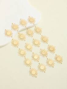 20pcs Sunflower Double Dangle Ear Hooks Accessories - Brass - View 3