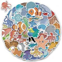 52PCS Marine Life Stickers Vinyl Stickers Scrapbook, Journaling, Laptop, Bumper, Skateboard, Water Bottles, Computer, Phone, Cartoon, Hard Hat, Car Stickers