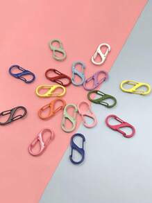 Random Mixed Color Diy Buckle, Multifunctional S-Shaped Carabiner 8-Shaped Alloy Buckle, Two-Way Backpack Hook Keychain Hanging Buckle - Random Color - View 9