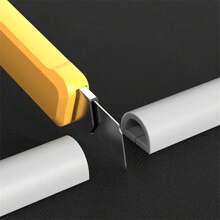 1 pezzo Canalina bianca per cavi da 100/200/300cm, copertura autoadesiva semicircolare per proteggere i cavi flessibili, progettata per nascondere i cavi sui muri e sui canali del pavimento