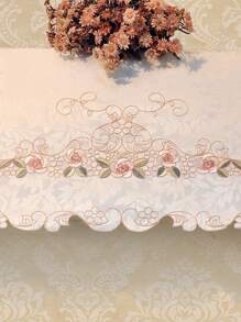 1pc Satin Jacquard Fabric Rose Embroidered Hollow-Out Exquisite Palace Style Air Conditioner Cover, Dust Cover, Suitable For All Seasons, Anti-Dirty, Home Decor, Daily Home Gathering, Festival Gathering, Banquet, Birthday, Indoor And Outdoor Home Decor, Festival Decor, Gifts, Party, Wedding Decorations, Decor, Outdoor Furniture Series, Customizable Size