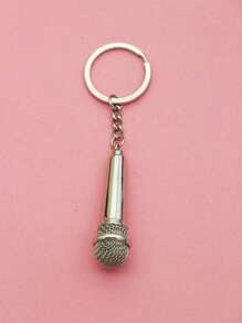 1 pieza Llavero de micrófono personalizado, llavero de micrófono mini multifuncional único y casual con texto de nombre personalizado, llavero de metal, regalo para amigos, regalo de Navidad y Año Nuevo - Multicolor - Ver 13